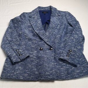 Talbots Blue Tweed Blazer